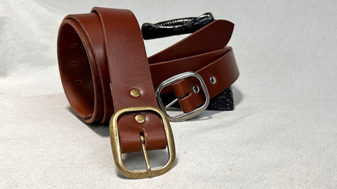 'Everyday' Belt - Mid Brown Vegtan Bison