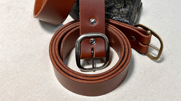 'Everyday' Belt - Mid Brown Vegtan Bison